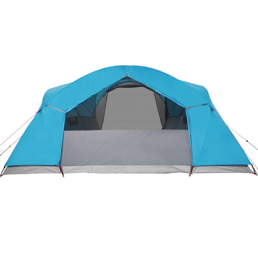 Tenda familiar ventilação cruzada 8 pessoas impermeável azul