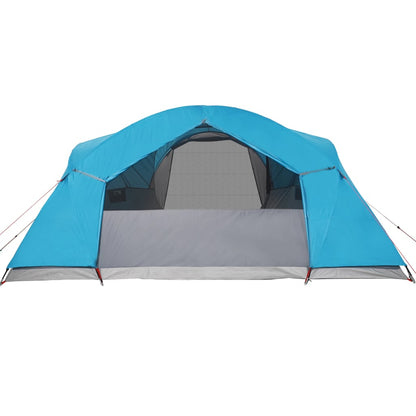 Tenda familiar ventilação cruzada 8 pessoas impermeável azul