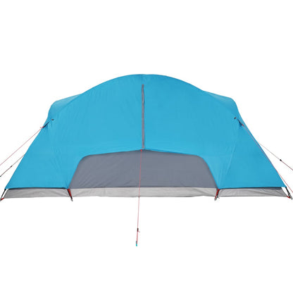 Tenda familiar ventilação cruzada 8 pessoas impermeável azul