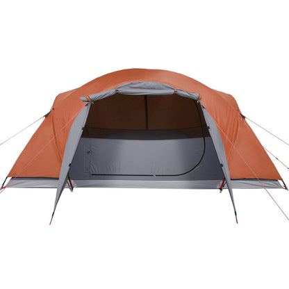 Tenda familiar ventilação cruzada 8 p impermeável cinza/laranja