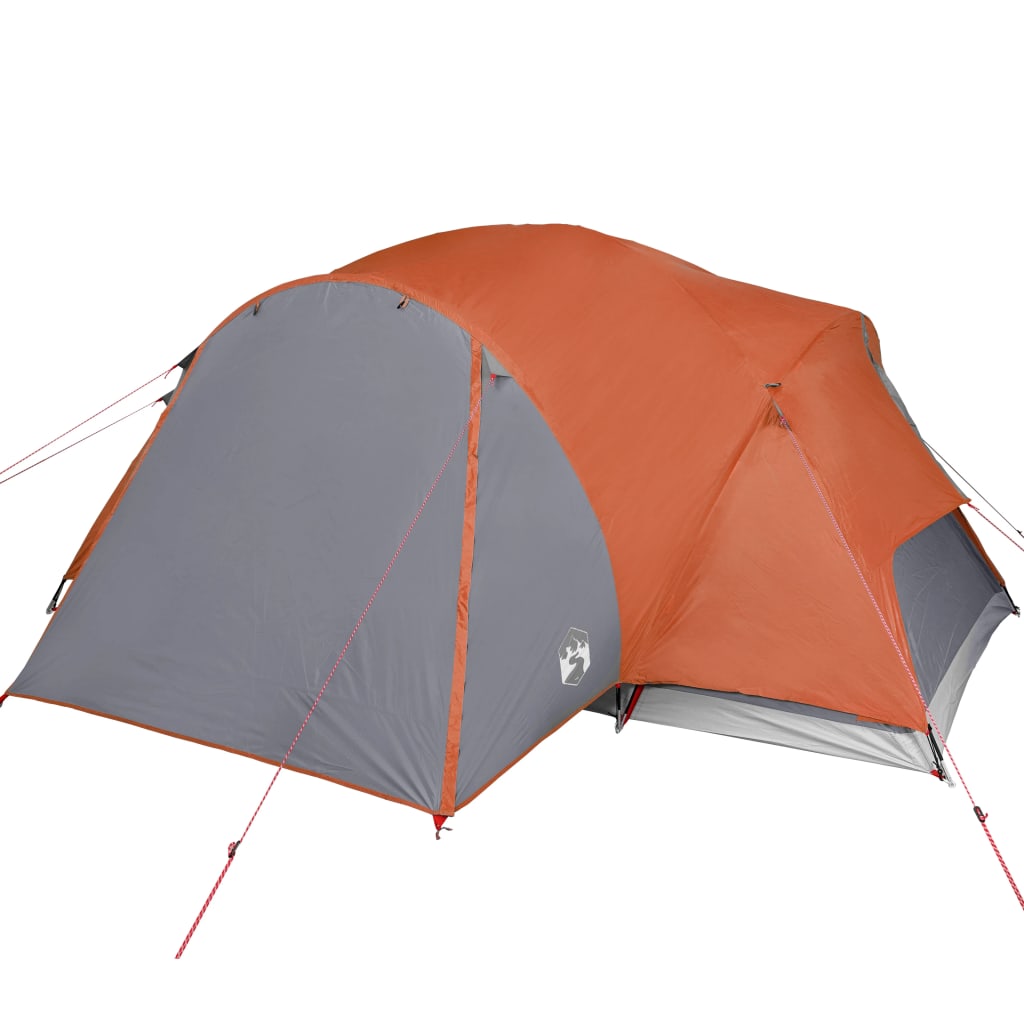 Tenda familiar ventilação cruzada 8 p impermeável cinza/laranja