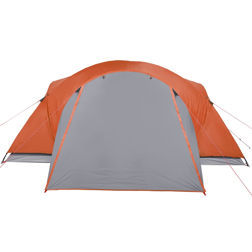 Tenda familiar ventilação cruzada 8 p impermeável cinza/laranja