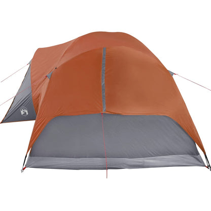 Tenda familiar ventilação cruzada 8 p impermeável cinza/laranja