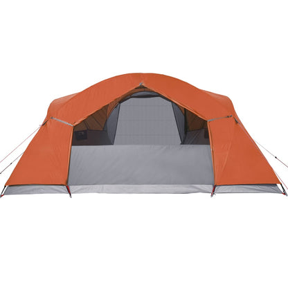 Tenda familiar ventilação cruzada 8 p impermeável cinza/laranja