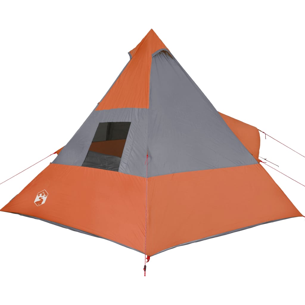 Tenda de campismo tipi p/ 7 pessoas impermeável cinza/laranja