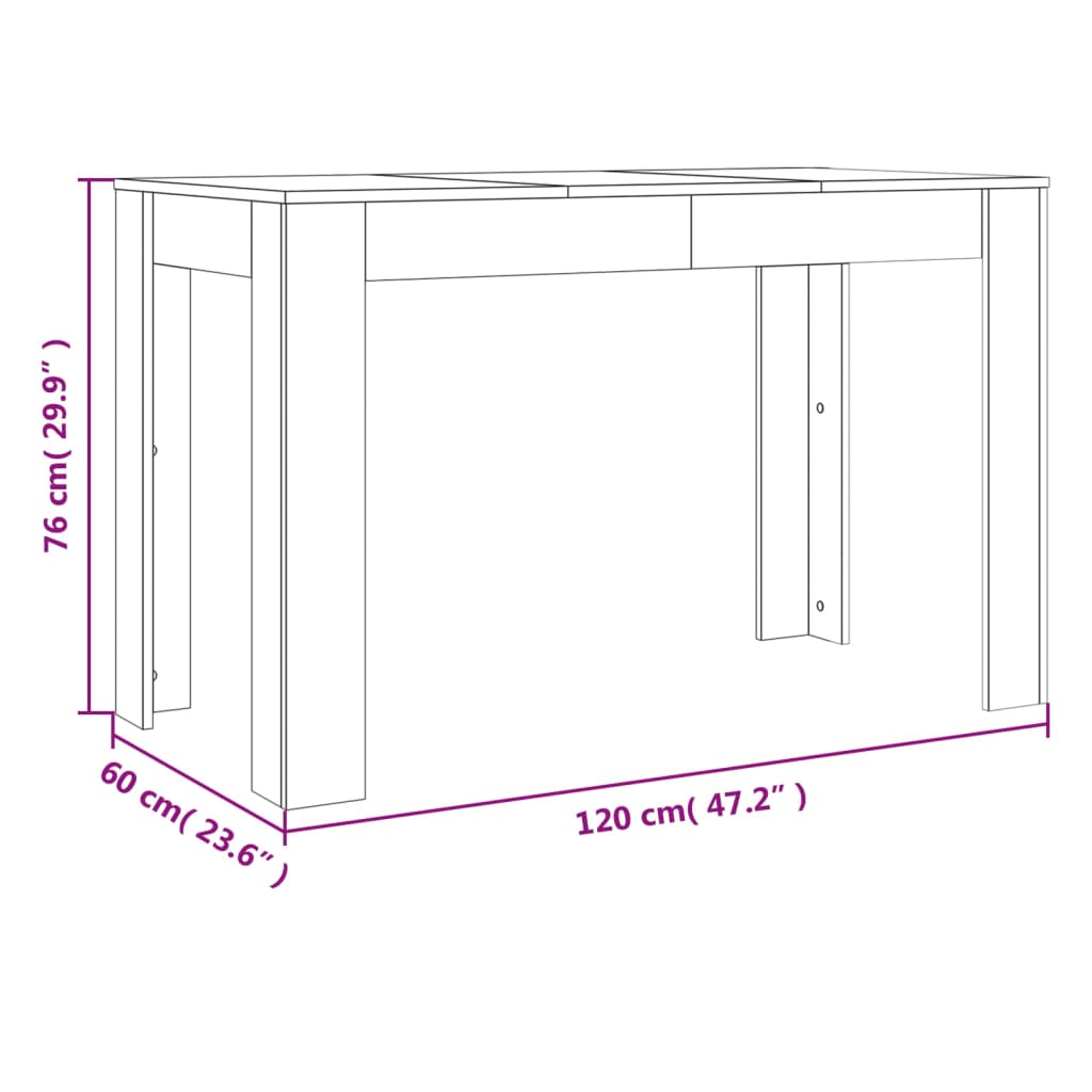 Mesa de Jantar Paola de 120 cm - Cinzento - Design Minimalista