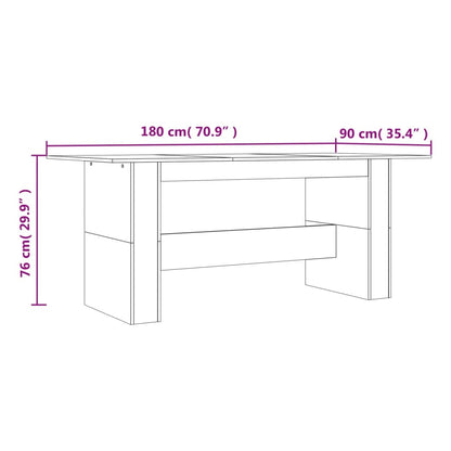 Mesa de Jantar Aqua - Cor Cinzento Sonoma - 180x90x76 cm - Design Minimalista