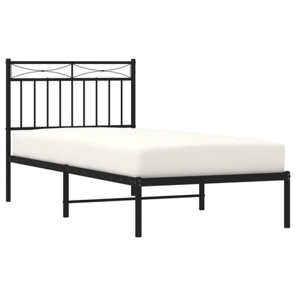 Estrutura de cama com cabeceira 90x190 cm metal preto