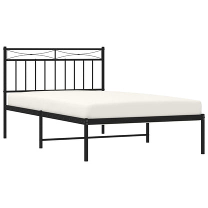 Estrutura de cama com cabeceira 107x203 cm metal preto