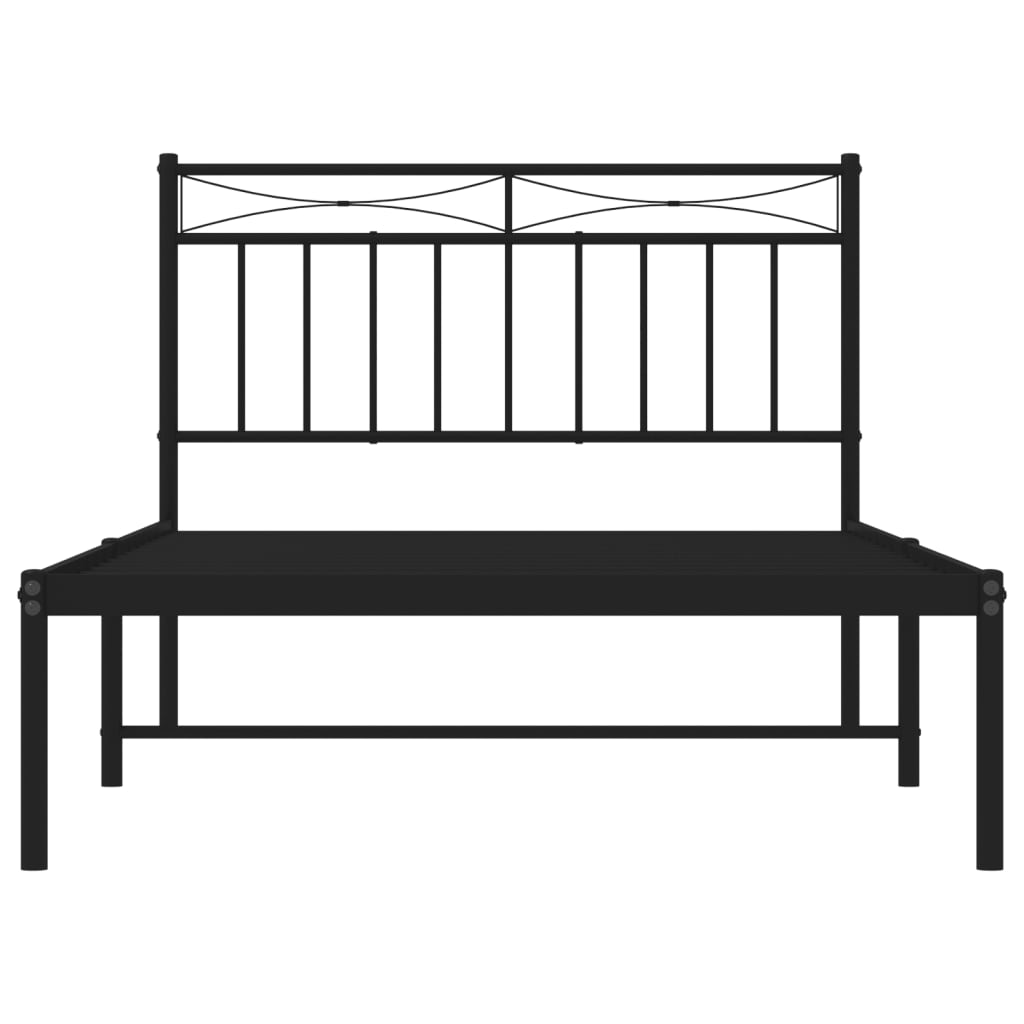 Estrutura de cama com cabeceira 107x203 cm metal preto