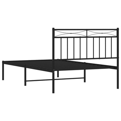 Estrutura de cama com cabeceira 107x203 cm metal preto