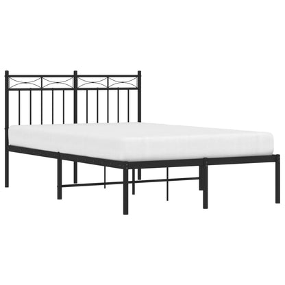 Estrutura de cama com cabeceira 120x190 cm metal preto