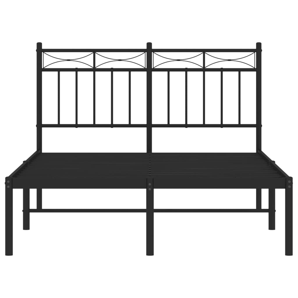 Estrutura de cama com cabeceira 120x190 cm metal preto