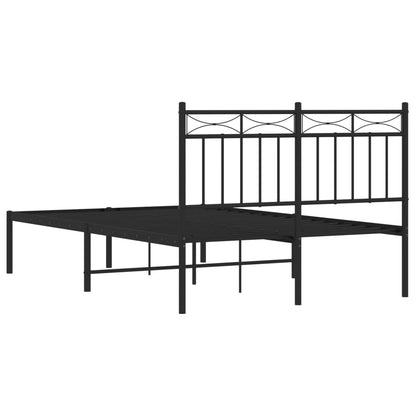 Estrutura de cama com cabeceira 120x190 cm metal preto