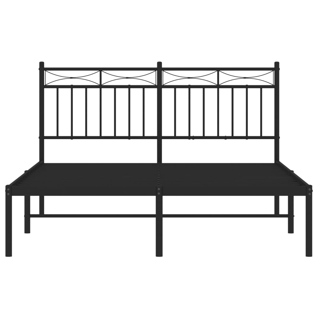 Estrutura de cama com cabeceira 135x190 cm metal preto