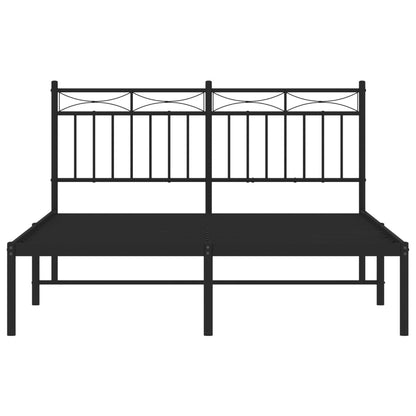 Estrutura de cama com cabeceira 135x190 cm metal preto