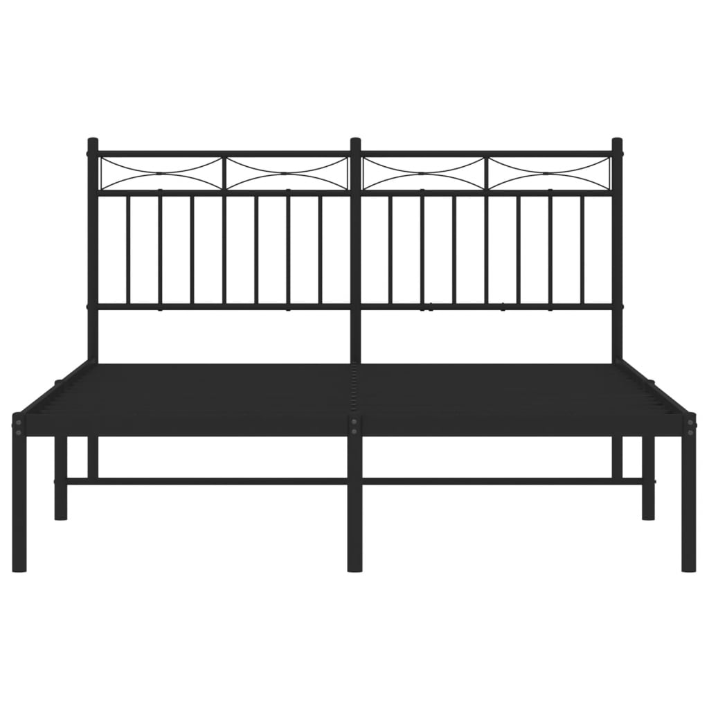 Estrutura de cama com cabeceira 140x190 cm metal preto