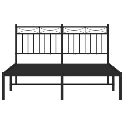 Estrutura de cama com cabeceira 140x190 cm metal preto