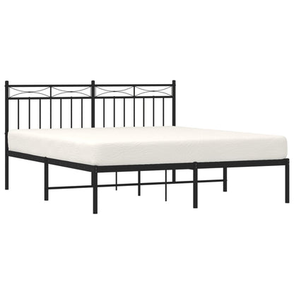 Estrutura de cama com cabeceira 160x200 cm metal preto