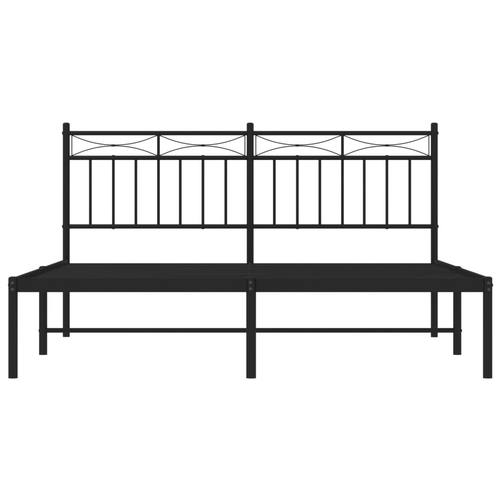 Estrutura de cama com cabeceira 160x200 cm metal preto