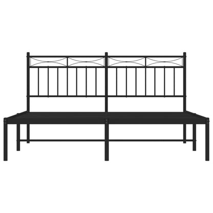 Estrutura de cama com cabeceira 160x200 cm metal preto