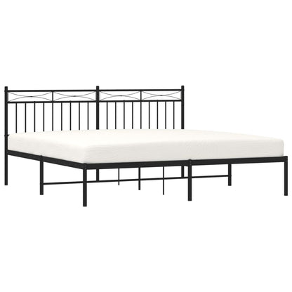 Estrutura de cama com cabeceira 183x213 cm metal preto