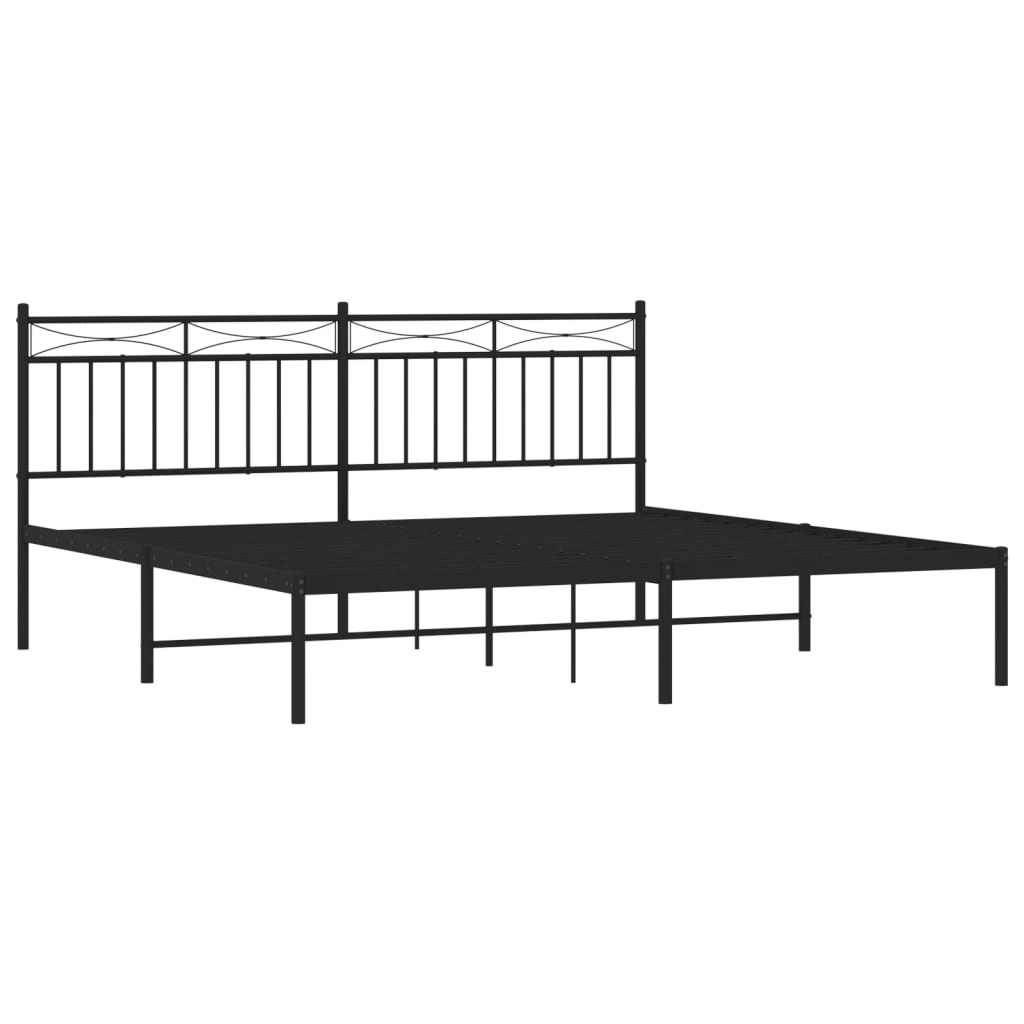 Estrutura de cama com cabeceira 183x213 cm metal preto