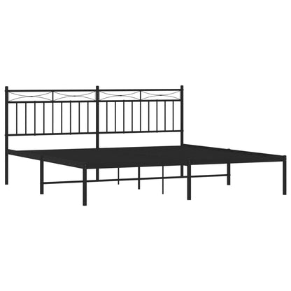 Estrutura de cama com cabeceira 183x213 cm metal preto