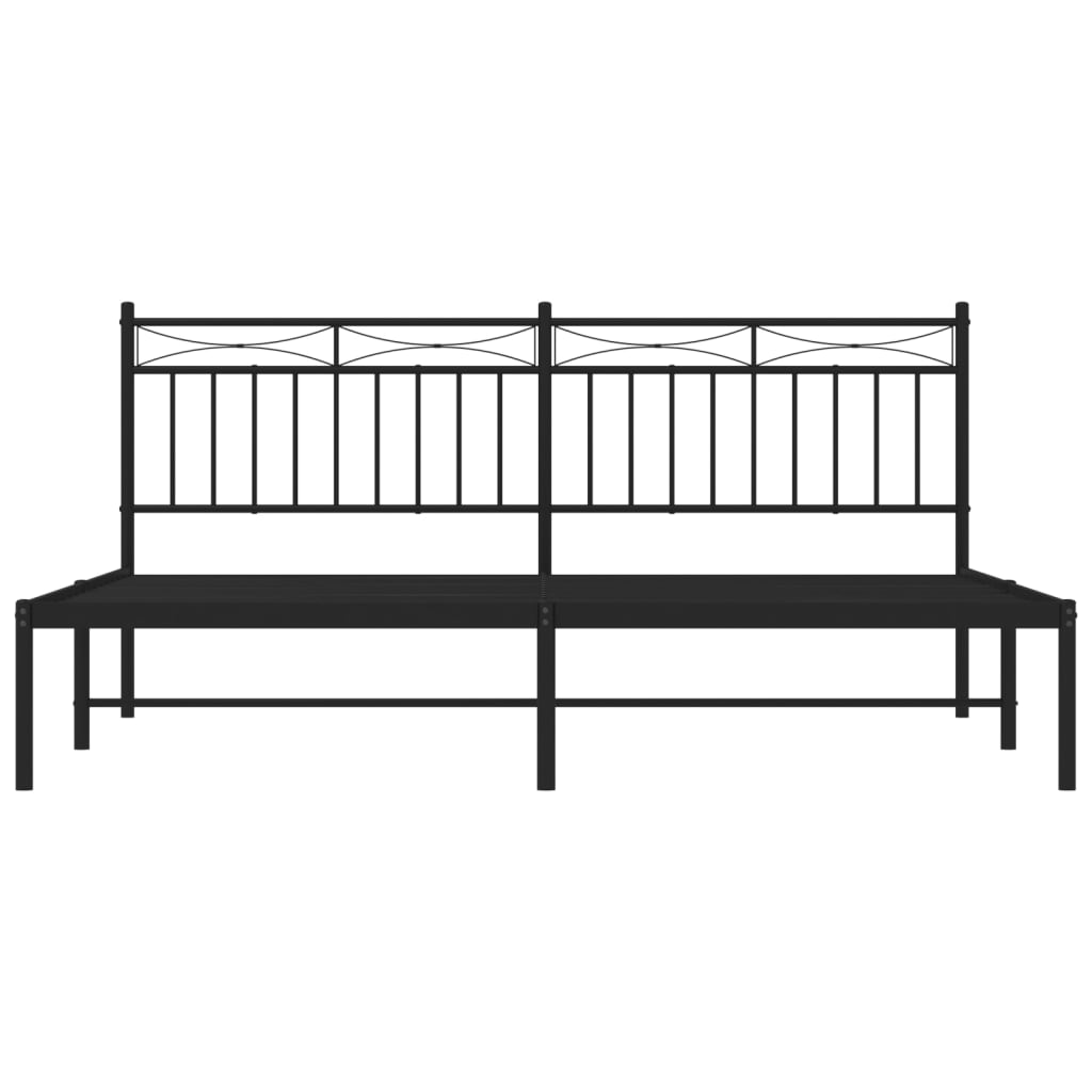 Estrutura de cama com cabeceira 183x213 cm metal preto