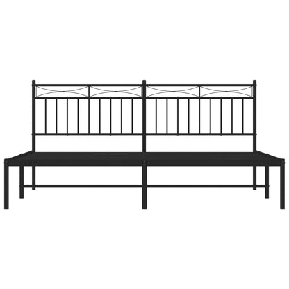 Estrutura de cama com cabeceira 183x213 cm metal preto