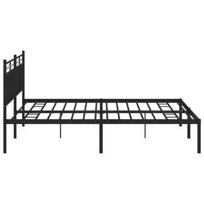 Estrutura de cama com cabeceira 183x213 cm metal preto