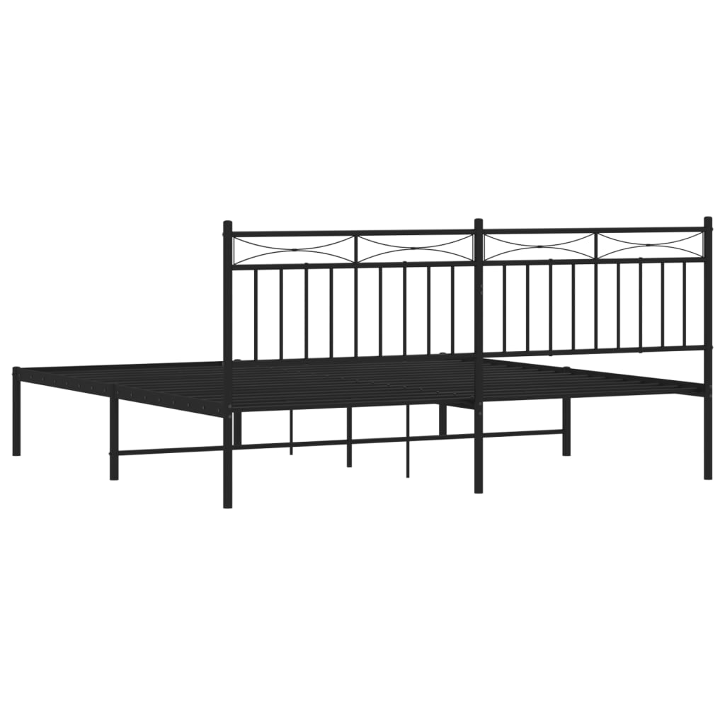 Estrutura de cama com cabeceira 183x213 cm metal preto