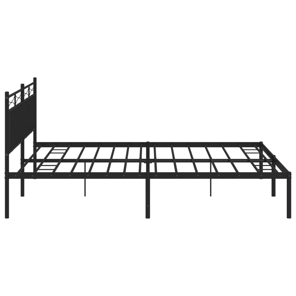 Estrutura de cama com cabeceira 200x200 cm metal preto