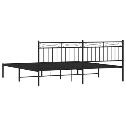 Estrutura de cama com cabeceira 200x200 cm metal preto