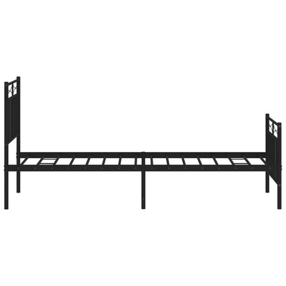 Estrutura de cama com cabeceira e pés 80x200 cm metal preto