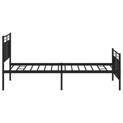 Estrutura de cama com cabeceira e pés 107x203 cm metal preto