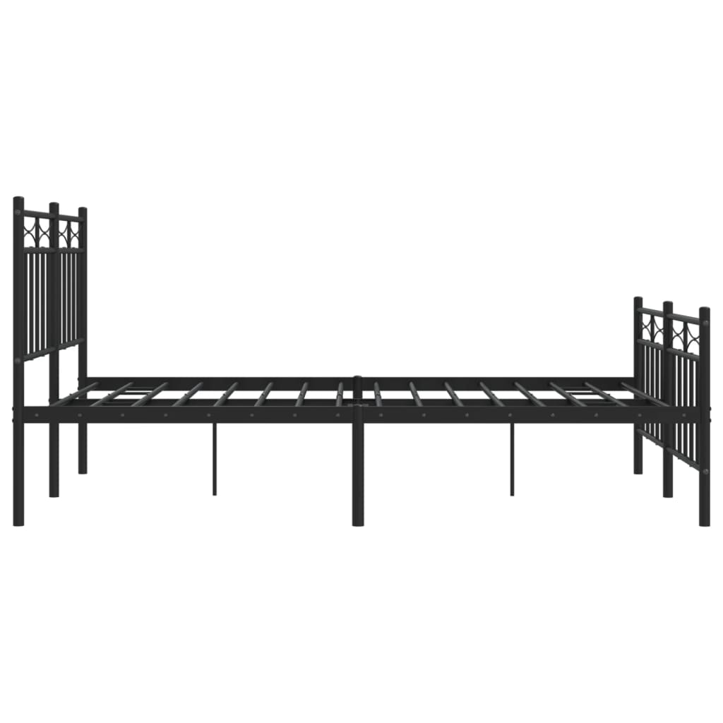 Estrutura de cama com cabeceira e pés 120x190 cm metal preto