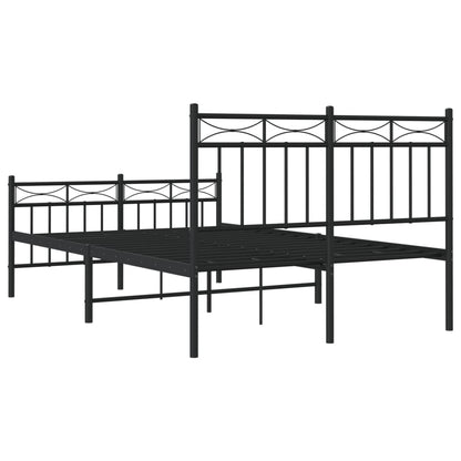 Estrutura de cama com cabeceira e pés 120x190 cm metal preto