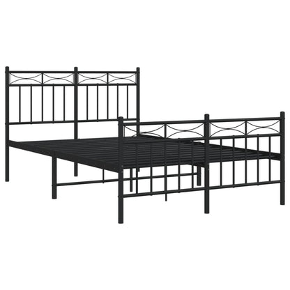 Estrutura de cama com cabeceira e pés 120x200 cm metal preto