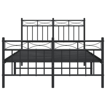 Estrutura de cama com cabeceira e pés 120x200 cm metal preto