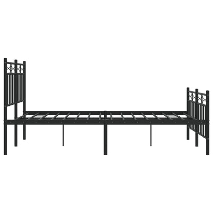 Estrutura de cama com cabeceira e pés 120x200 cm metal preto