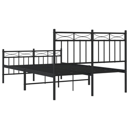 Estrutura de cama com cabeceira e pés 120x200 cm metal preto