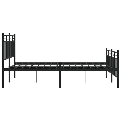 Estrutura de cama com cabeceira e pés 135x190 cm metal preto