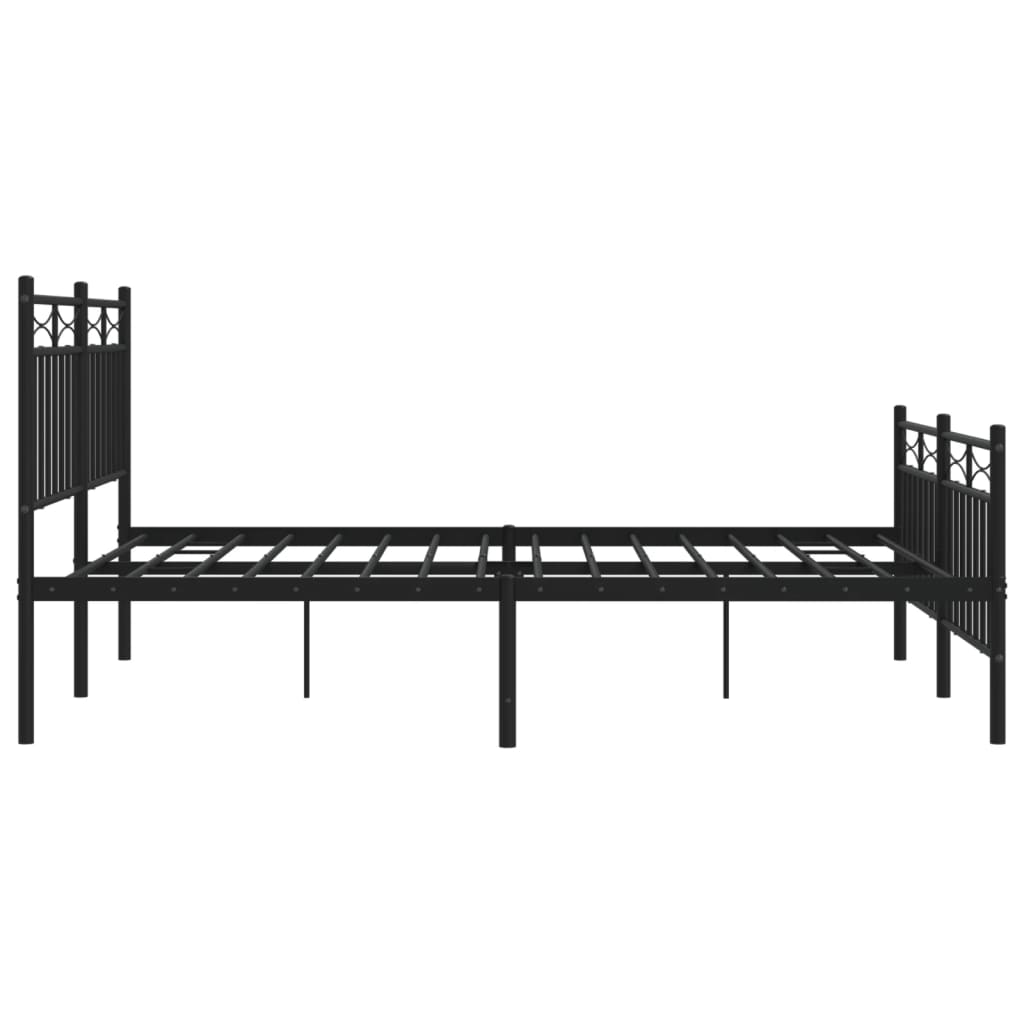 Estrutura de cama com cabeceira e pés 140x200 cm metal preto