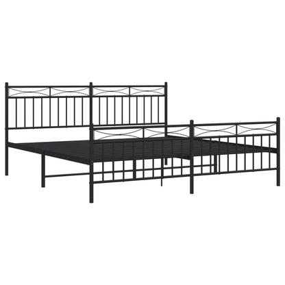 Estrutura de cama com cabeceira e pés 180x200 cm metal preto