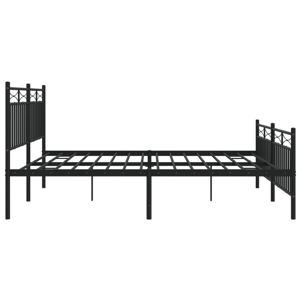 Estrutura de cama com cabeceira e pés 180x200 cm metal preto