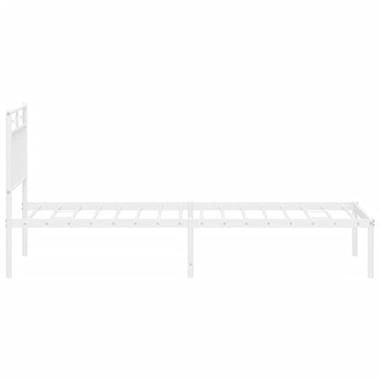 Estrutura de cama com cabeceira 75x190 cm metal branco