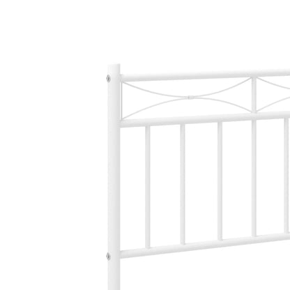 Estrutura de cama com cabeceira 75x190 cm metal branco