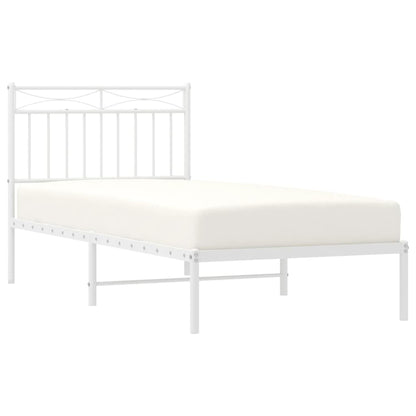 Estrutura de cama com cabeceira 90x190 cm metal branco