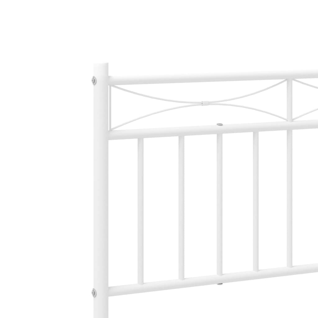 Estrutura de cama com cabeceira 90x190 cm metal branco